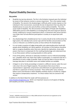 Physical Disability Overview - Courts and Tribunals Judiciary