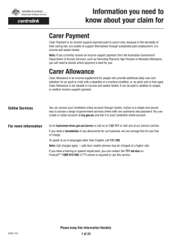 Information you need to know about your claim for Carer Payment