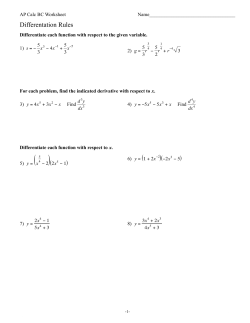 Differentation Rules