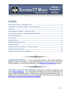 Contents - Southern Connecticut MENSA