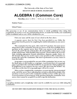 ALGEBRA I (Common Core)