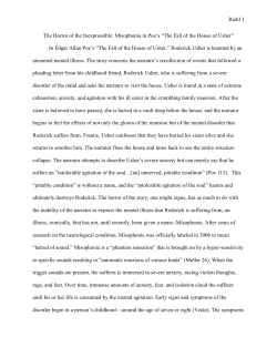 Riehl 1 The Horror of the Inexpressible: Misophonia in Poe`s &ldquo;The