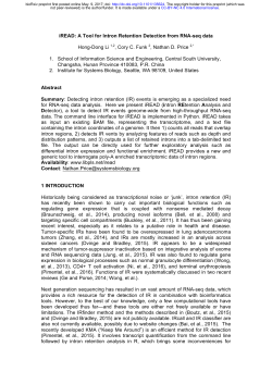 iREAD: A Tool For Intron Retention Detection From RNA