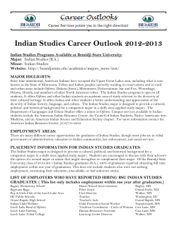 Indian Studies Career Outlook 2012-2013
