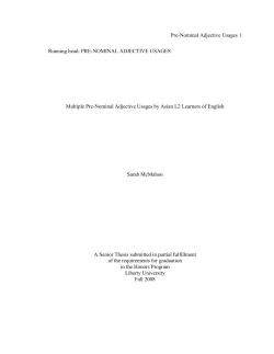 Multiple Pre-Nominal Adjective Usages by Asian L2 Learners of