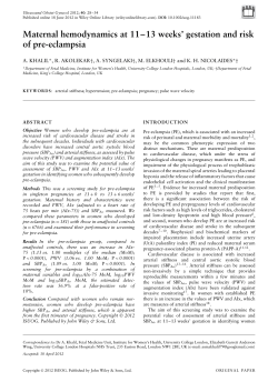 Maternal hemodynamics at 11&ndash;13 weeks` gestation and risk