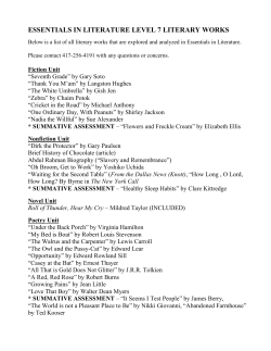 Level 7 Literary Works - Essentials in Writing