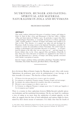 nutrition, hunger and fasting: spiritual and