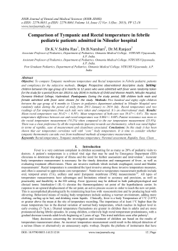 Comparison of Tympanic and Rectal temperature