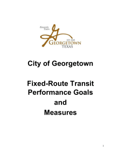 City of Georgetown Fixed-Route Transit Performance Goals and