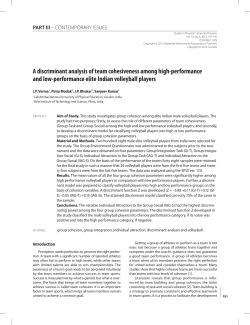 A discriminant analysis of team cohesiveness among high