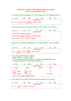 CHEM 101+103 SECOND SEMISTER 1431