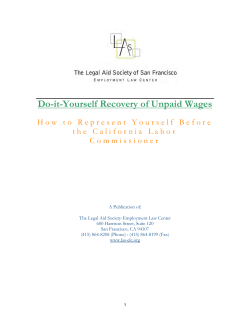 Do-it-Yourself Recovery of Unpaid Wages