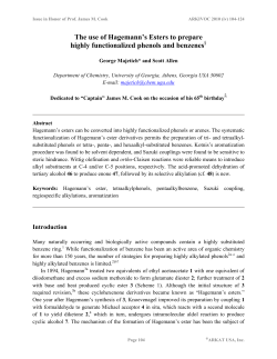 The use of Hagemann`s Esters to prepare