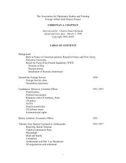 Chapman, Christian A. - Association for Diplomatic Studies and