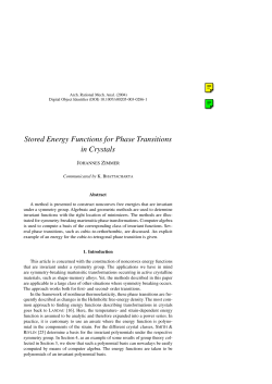 Stored Energy Functions for Phase Transitions in Crystals