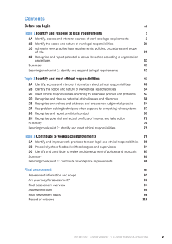 CHCLEG001 Work legally and ethically Release 1