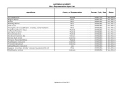 ASCENSIA ACADEMY Non - Representative Agent List