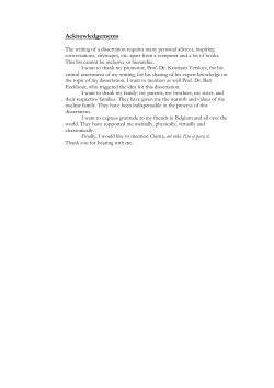 Acknowledgements - Ghent University Library