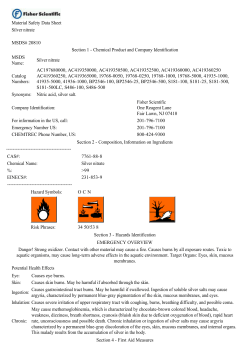 Material Safety Data Sheet Silver nitrate MSDS# 20810 Section 1