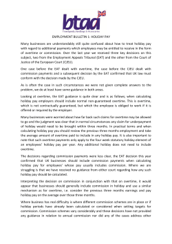 Employment bulletin 1 Holiday pay