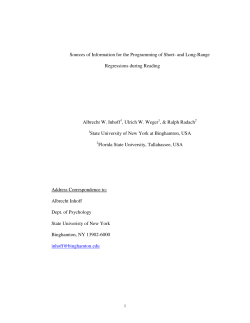 Sources of Information for the Programming of Short