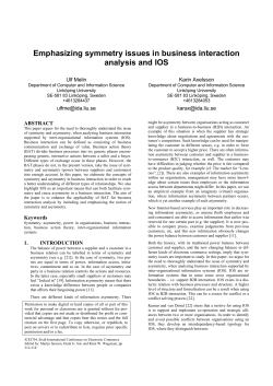 Emphasizing symmetry issues in business interaction analysis and