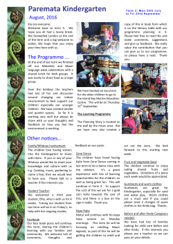 Paremata Kindergarten - Rimutaka Kindergarten Association