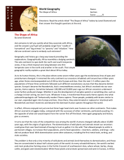 World Geography The Shape of Africa