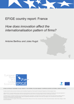 France How does innovation affect the internationalisation pattern of