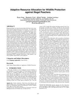 Adaptive Resource Allocation for Wildlife Protection