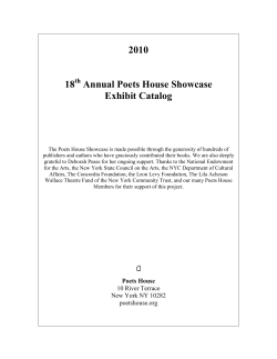 2010 18 Annual Poets House Showcase Exhibit Catalog