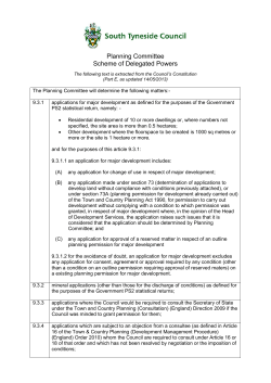 Planning Committee Scheme of Delegated Powers