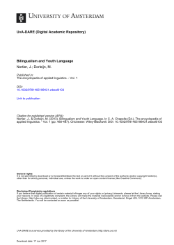 Bilingualism and Youth Language - Research Explorer
