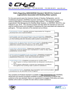 FAQ`s Regarding the Proposed New ASHRAE Standard