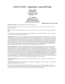 Appalachia: Land and People - Appalachian Studies Association