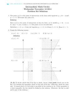 Intermediate Math Circles Wednesday November 12 2014 Problem