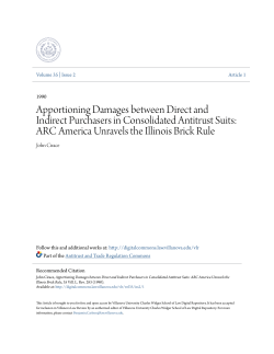 Apportioning Damages between Direct and Indirect Purchasers in