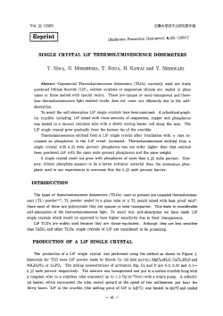 SINGLE CRYSTAL LiF THERMOLUMINESCENCE DOSEMETERS