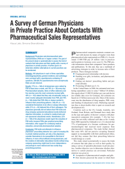 A Survey of German Physicians in Private Practice About Contacts