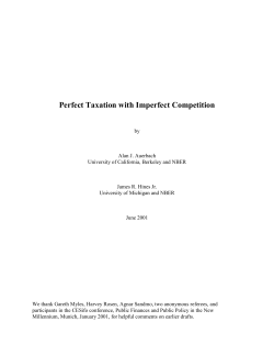 Perfect Taxation with Imperfect Competition
