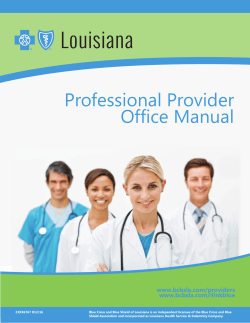 Professional Provider Office Manual - BCBSLA