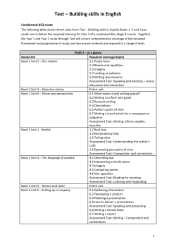 Text condensed KS3 matching chart for Year 2
