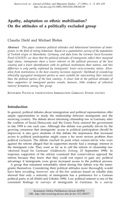 Apathy, adaptation or ethnic mobilisation? : On