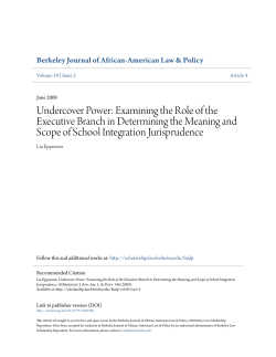 Undercover Power: Examining the Role of the Executive Branch in