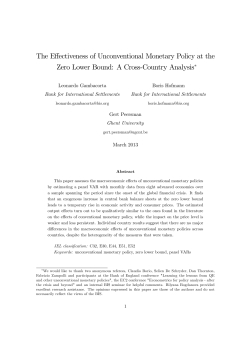 The Effectiveness of Unconventional Monetary Policy at the