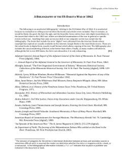 A Bibliography of the Dakota War - Brown County Historical Society
