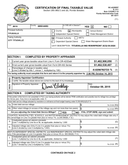 Certification of Final Taxable Value - Debt (DR