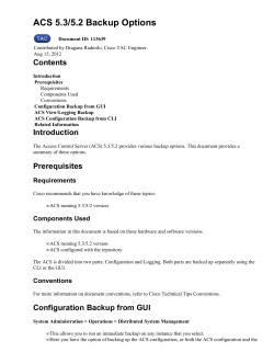 ACS Configuration Backup from CLI