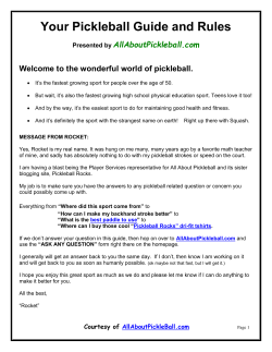 Your Pickleball Guide and Rules